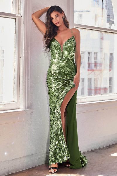 Ladivine B1141 - Sparkling Paillette Sheath Gown - Prom