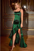 Ladivine B8421 Fitted Satin Sexy Ruffle Bridesmaids Dress - EMERALD / XS - Dress