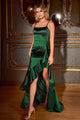 Ladivine B8421 - Ruffled Sheath Dress with Side Slit - Prom