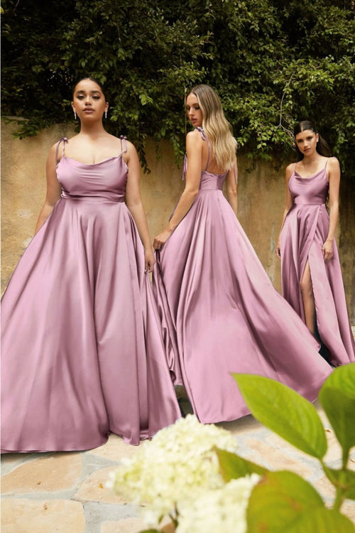 Ladivine BD104 A-Line High Slit Stylish Bridesmaids Dress - Dress