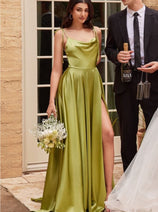 Ladivine BD104 A-Line High Slit Stylish Bridesmaids Dress