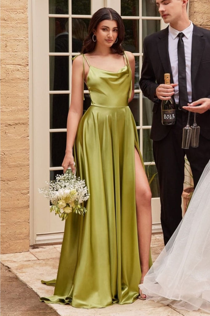 Ladivine BD104 A-Line High Slit Stylish Bridesmaids Dress - Dress