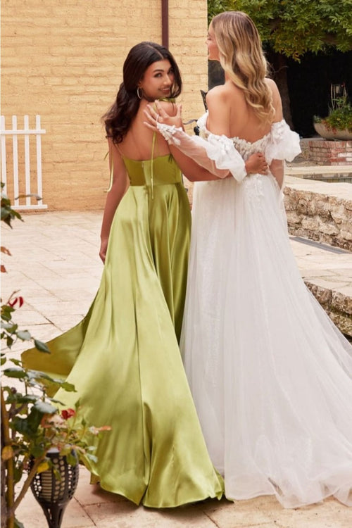 Ladivine BD104 A-Line High Slit Stylish Bridesmaids Dress - Dress