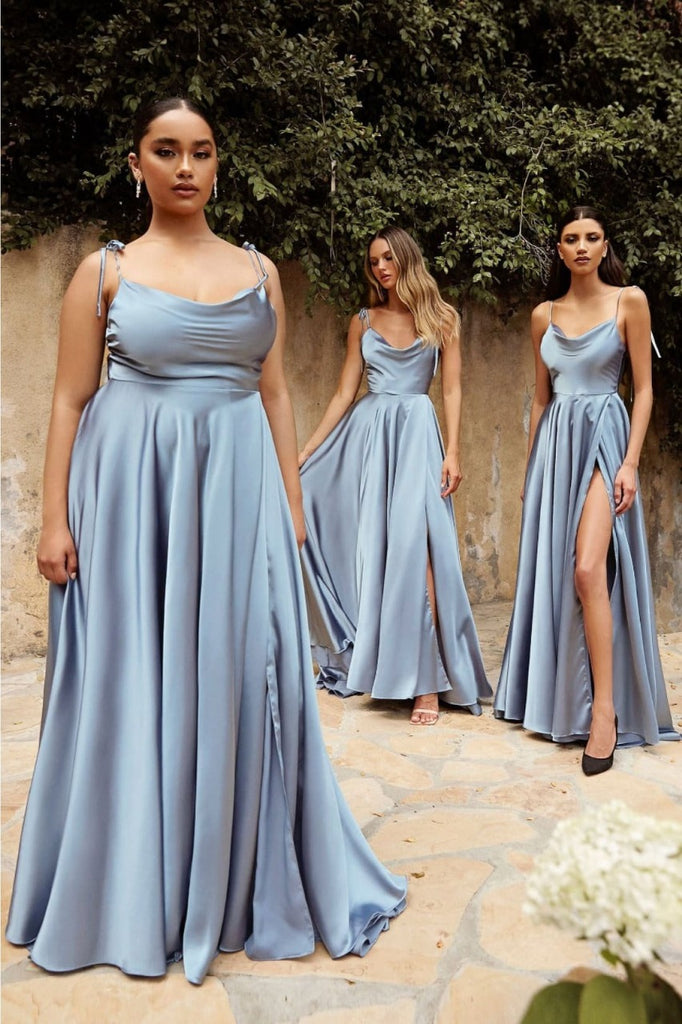 Ladivine BD104 A-Line High Slit Stylish Bridesmaids Dress - Dress