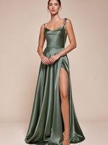 Ladivine BD104 A-Line High Slit Stylish Bridesmaids Dress