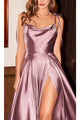 Ladivine BD104 - Satin Cowl Neck Prom Gown - Prom
