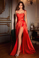 Ladivine BD104 - Satin Cowl Neck Prom Gown - Prom