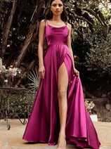 Ladivine BD104 - Satin Cowl Neck Prom Gown