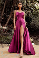 Ladivine BD104 - Satin Cowl Neck Prom Gown - Prom