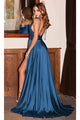 Ladivine BD104 - Satin Cowl Neck Prom Gown - Prom