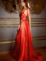 Ladivine BD104 - Satin Cowl Neck Prom Gown