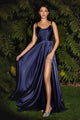 Ladivine BD104 - Satin Cowl Neck Prom Gown - Prom