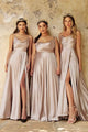 Ladivine BD104 - Satin Cowl Neck Prom Gown - Prom