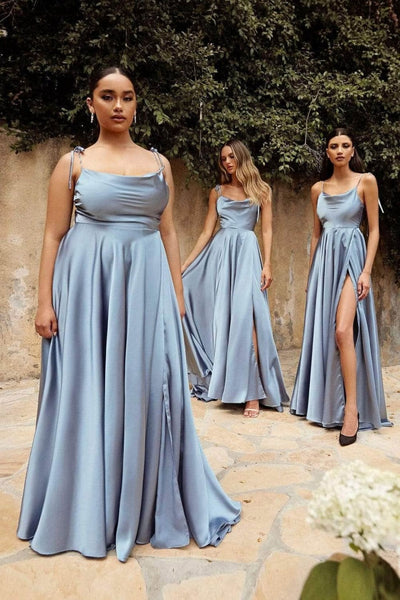 Ladivine BD104 - Satin Cowl Neck Prom Gown - Prom