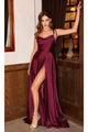 Ladivine BD104 - Satin Cowl Neck Prom Gown - Prom