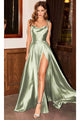 Ladivine BD104 - Satin Cowl Neck Prom Gown - Prom