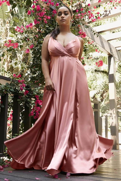 Ladivine BD105 - Flowy Satin A-Line Gown - Prom