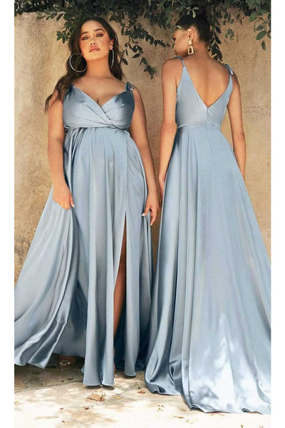 Ladivine BD105 - Flowy Satin A-Line Gown - Prom