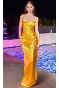 Ladivine BD111 - Metallic Drape Prom Dress - Prom