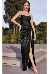 Ladivine BD111 - Metallic Drape Prom Dress - Prom