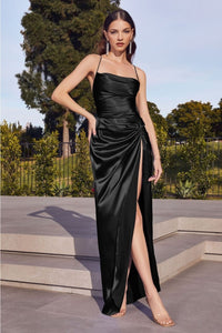 Ladivine BD111 Stunning Fitted Knot Sexy Prom Evening Gown - BLACK / XS - Dress