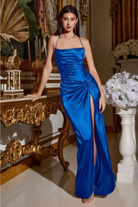 Ladivine BD111 Stunning Fitted Knot Sexy Prom Evening Gown - ROYAL / XS - Dress
