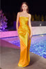 Ladivine BD111 Stunning Fitted Knot Sexy Prom Evening Gown - YELLOW / XS - Dress