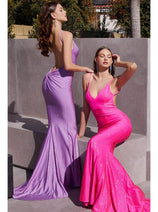 Glittered V-Neck Evening Gown Shine BD4001