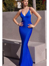 Glittered V-Neck Evening Gown Shine BD4001