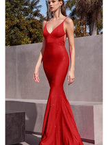 Glittered V-Neck Evening Gown Shine BD4001