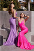 Ladivine BD4001 V Neck Sparkling Mermaid Red Carpet Gown - Dress