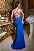 Ladivine BD4002 Fitted Criss Cross Open Back Sleeveless Formal Gown - Dress