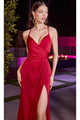 Ladivine BD4002 - V-Neck Wrap Style Classic Prom Gown - Prom