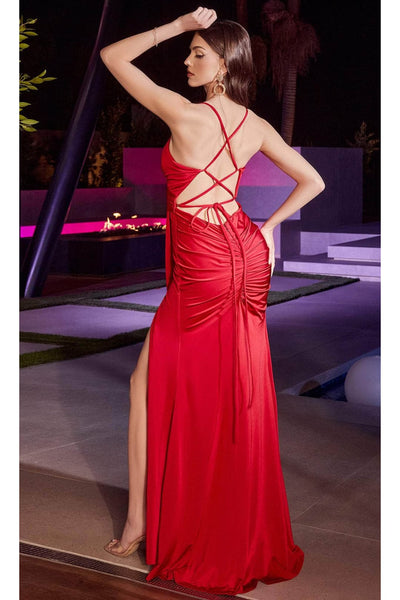 Ladivine BD4002 - V-Neck Wrap Style Classic Prom Gown - Prom