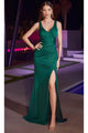 Ladivine BD4003 - Draped V-Neck Prom Gown - Prom