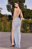 Ladivine BD7042 Spaghetti Straps Fitted Ruched Prom Evening Dress - Dress