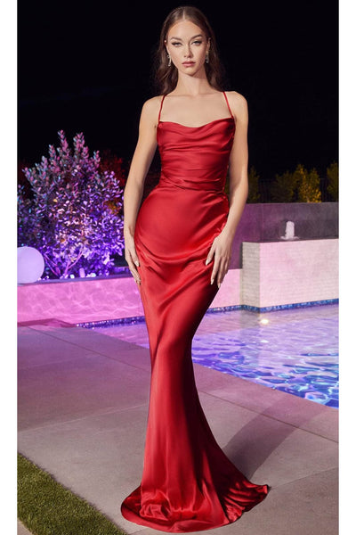Ladivine BD7044 - Cowl Mermaid Prom Dress with Flair - Prom