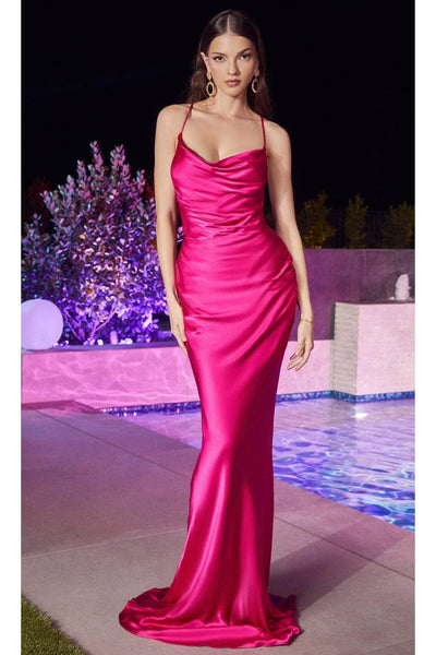 Ladivine BD7044 - Cowl Mermaid Prom Dress with Flair - Prom