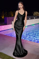Ladivine BD7045 - Sleeveless Draped Back Evening Gown - Prom