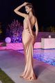 Ladivine BD7045 - Sleeveless Draped Back Evening Gown - Prom
