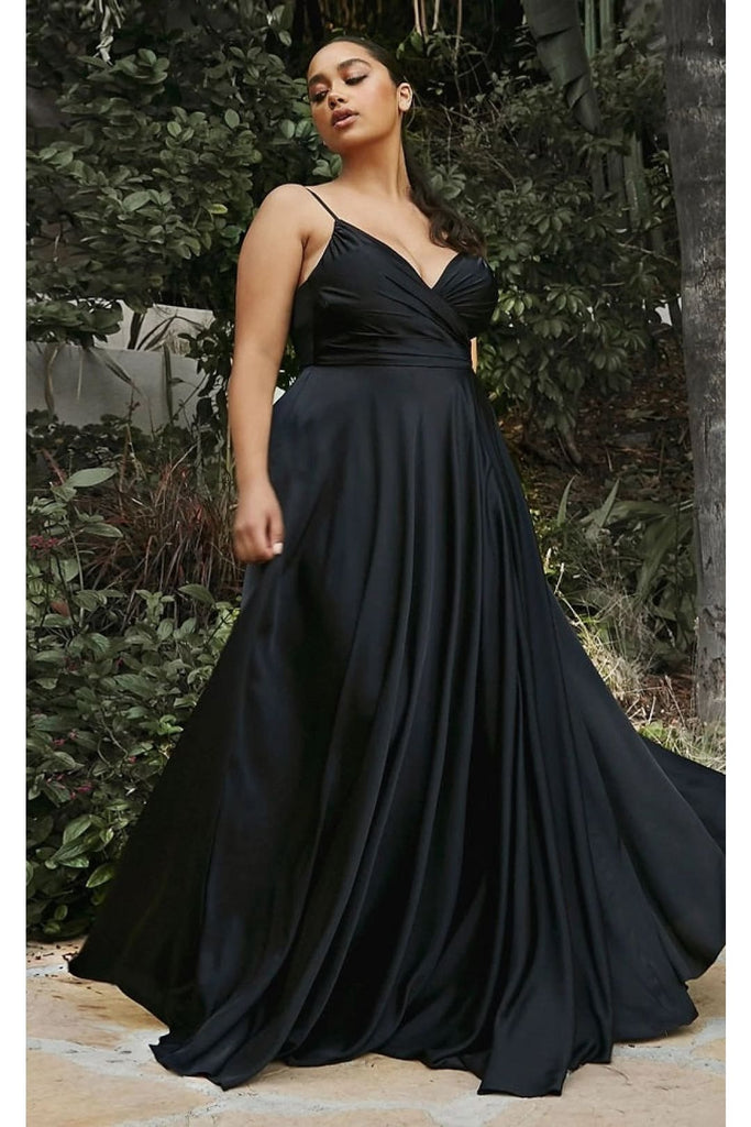 Ladivine Black Plus Size Prom Dress Long Formal Evening Gown 7485C - Black / 2 - Prom