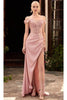 Ladivine by Cinderella Divine Dresses - Ladivine CD0186 - Enchanting Off-Shoulder Floral Gown - Dusty Lavender / XS - Prom