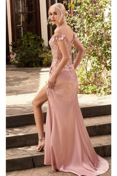 Ladivine by Cinderella Divine Dresses - Ladivine CD0186 - Romantic Floral Off-Shoulder Gown - Prom