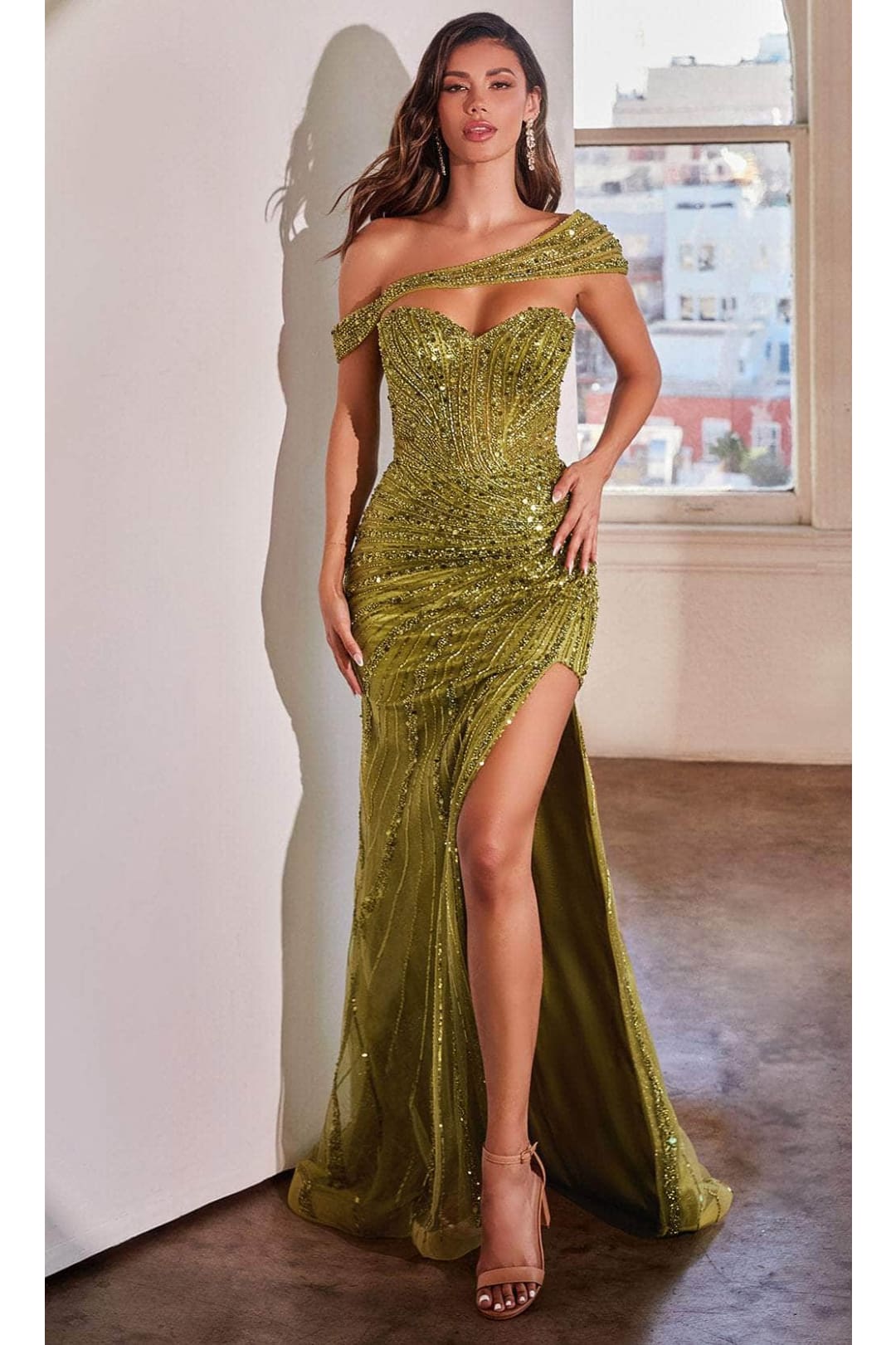 Ladivine by Cinderella Divine Dresses - Ladivine CD0218 Sequin-Embellished Sweetheart Gown - Prom