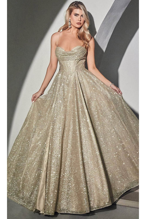 Ladivine by Cinderella Divine Dresses - Ladivine CD252 Corset-Back Lace Prom Gown - Prom