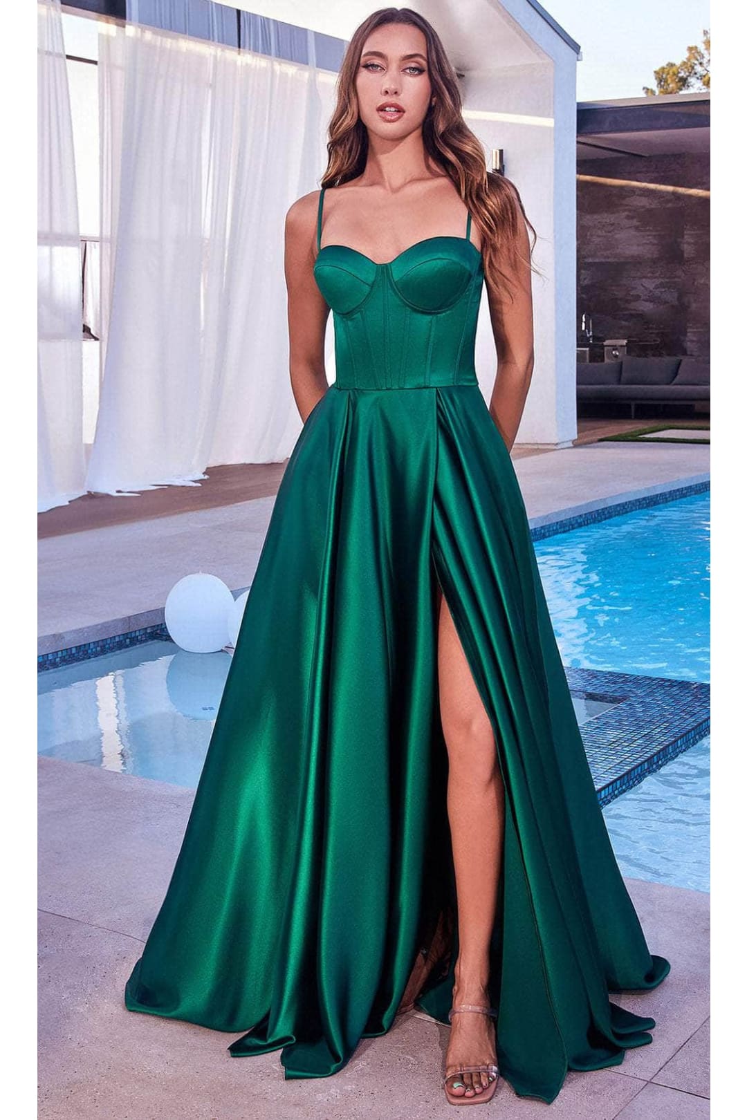 Ladivine by cinderella divine Dresses - Ladivine CD337 Sweetheart Corset Formal Gown - Emerald / 2 - Prom