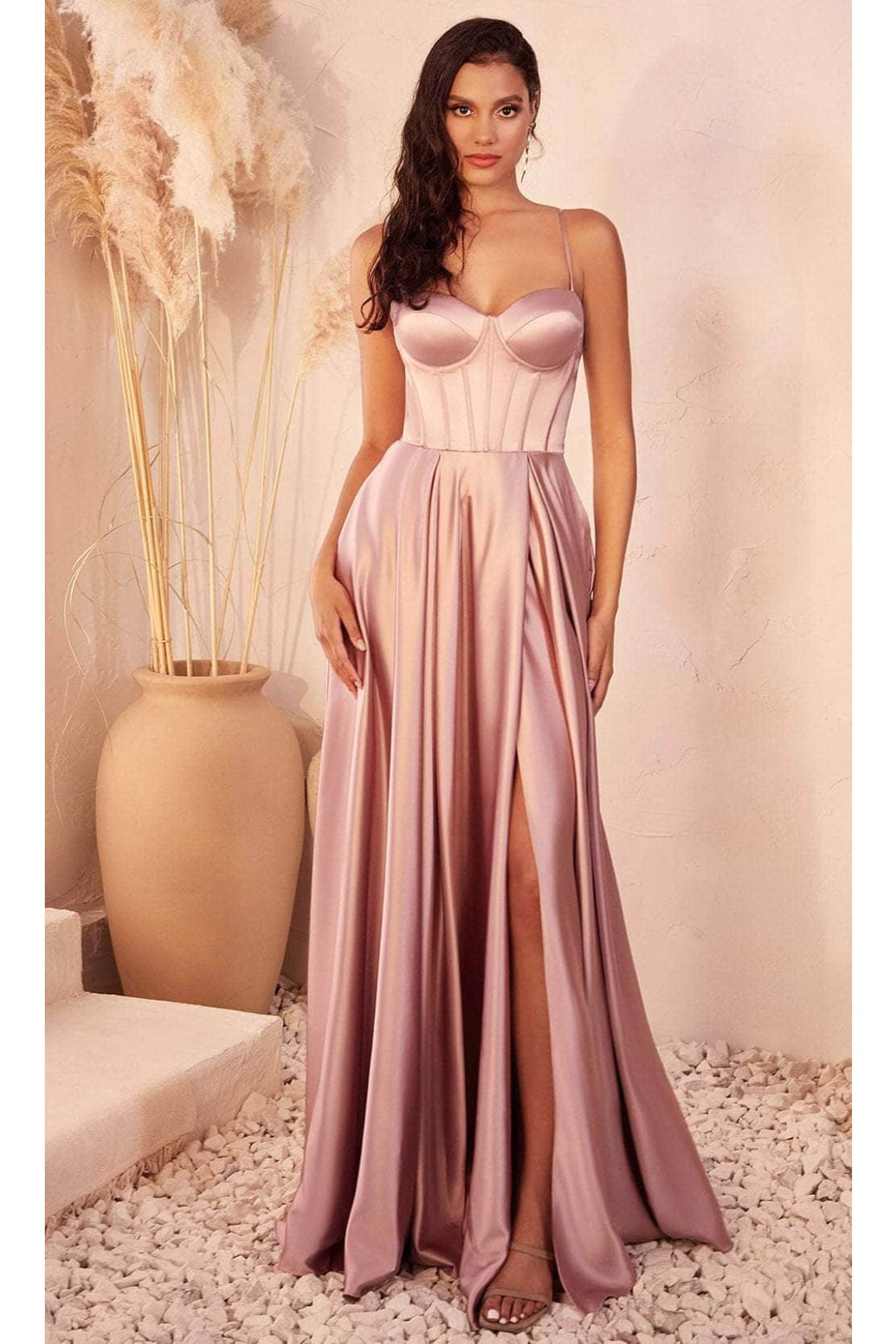 Ladivine by cinderella divine Dresses - Ladivine CD337 Sweetheart Corset Formal Gown - Mauve / 8 - Prom