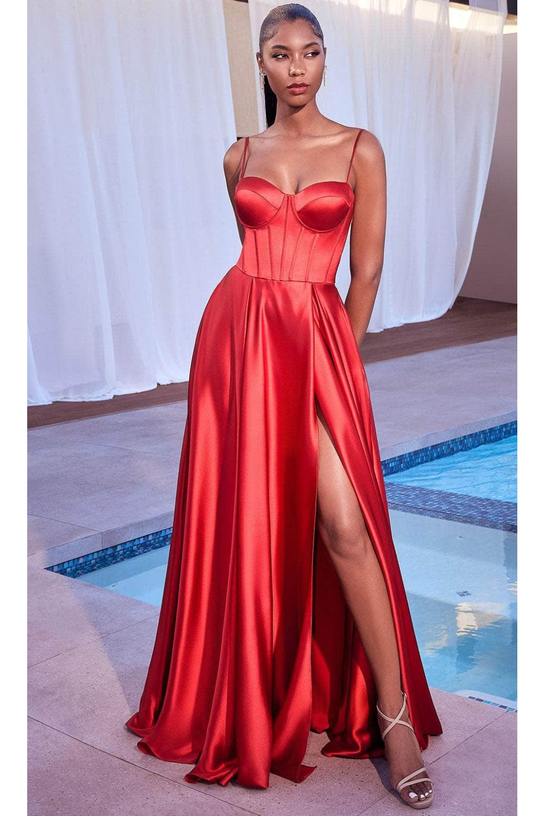 Ladivine by cinderella divine Dresses - Ladivine CD337 Sweetheart Corset Formal Gown - Red / 2 - Prom