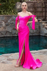 Ladivine by cinderella divine Dresses- Ladivine CD943 High-Slit Modest Jersey Evening Gown - Prom