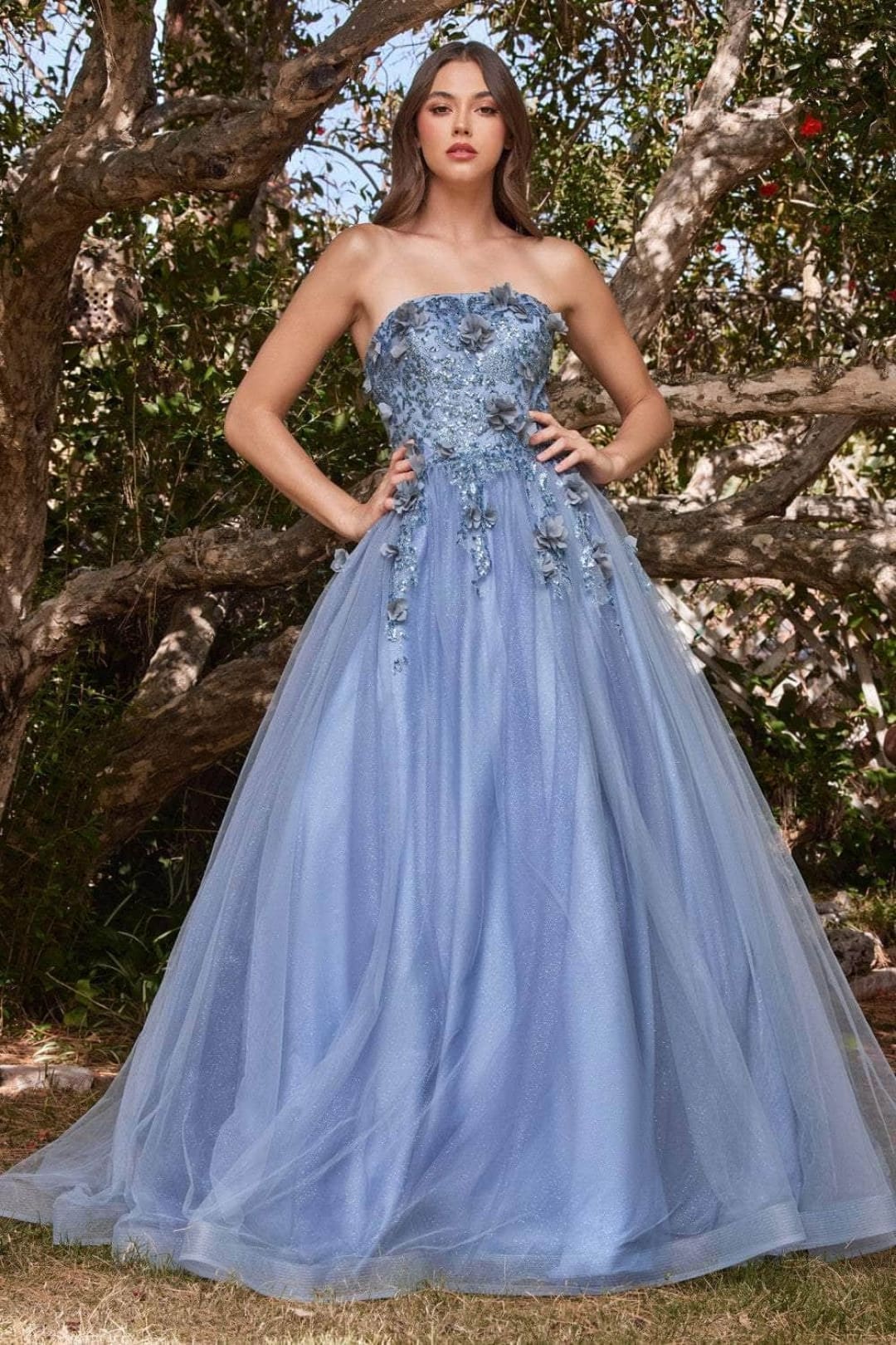 Ladivine by Cinderella Divine Dresses - Ladivine CD955 Glittering Strapless Ballgown - Prom